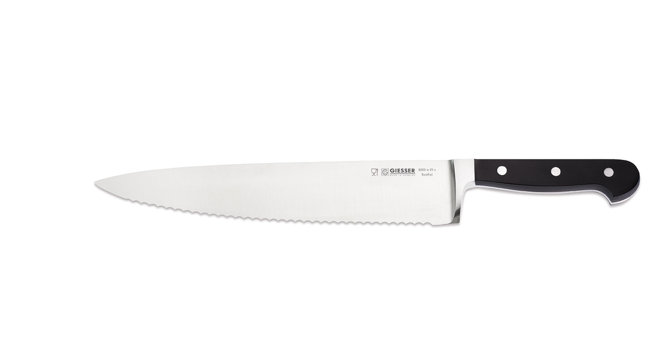 Kochmesser 8280, breit, Wellenschliff, 25 cm