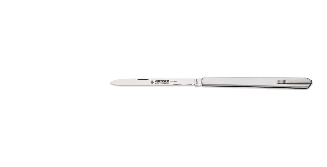 Wurstprobiermesser 7984-c, Mit Gabel und Clip, Metallausführung