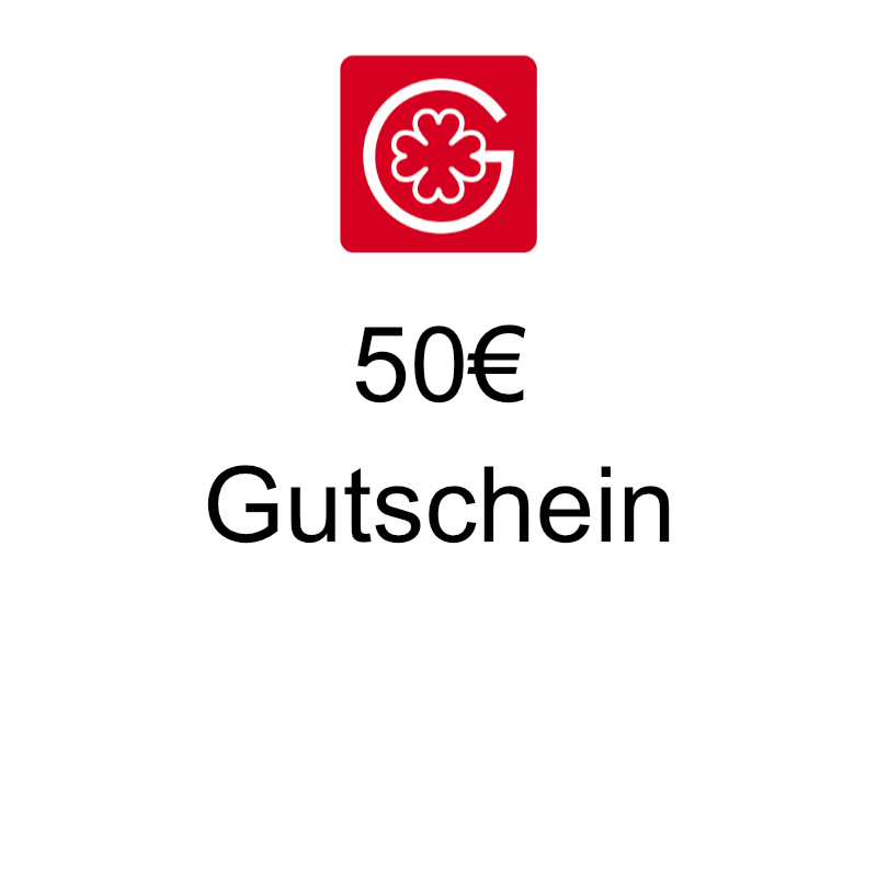 50€ Gutschein - einlösbar innerhalb von 12 Monaten in unserem Shop