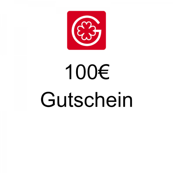 100€ Gutschein - einlösbar innerhalb von 12 Monaten in unserem Shop